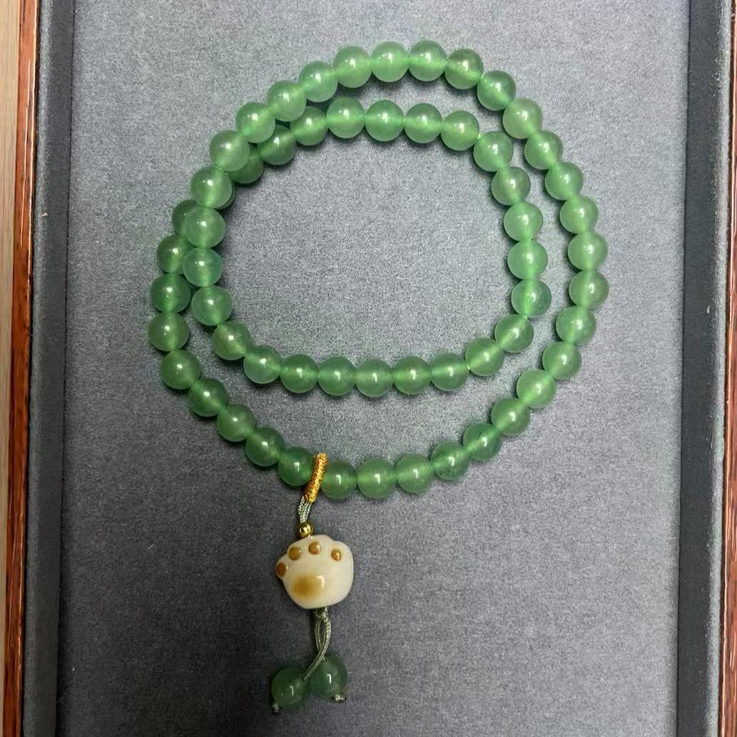 优选设计款天然东陵玉双圈手串猫爪款多样性拍一发一
