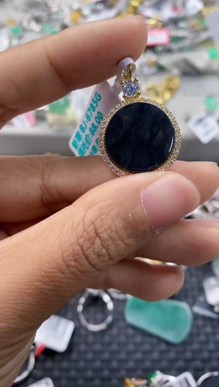 银S925镶嵌戒指翡翠999    2