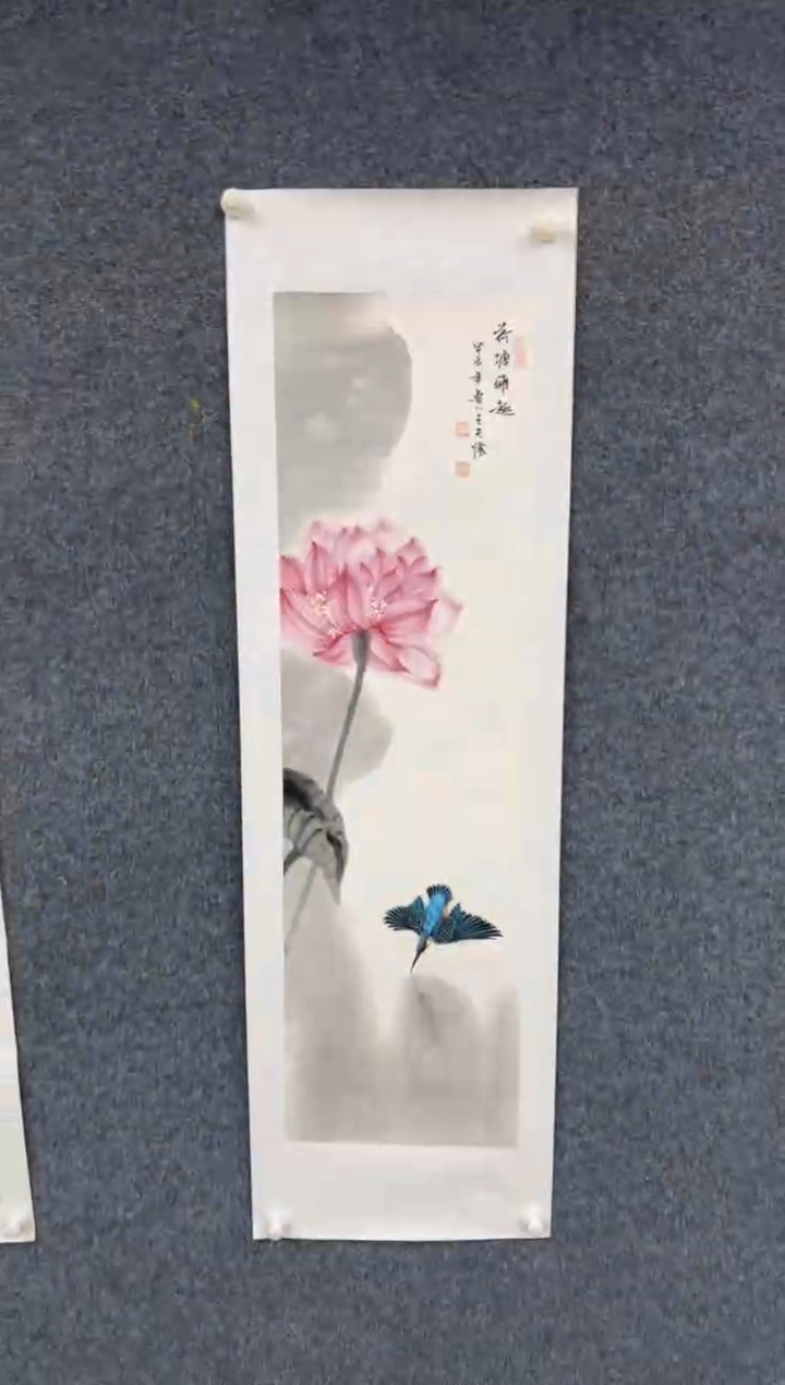 【闪购商品】国画2.7-王夫怀-4尺对开花鸟-026