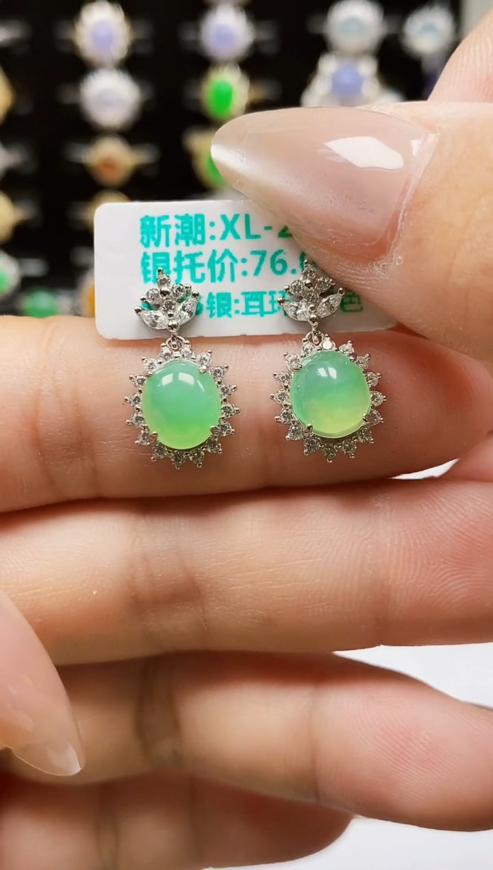 银S925镶嵌戒指翡翠00984
