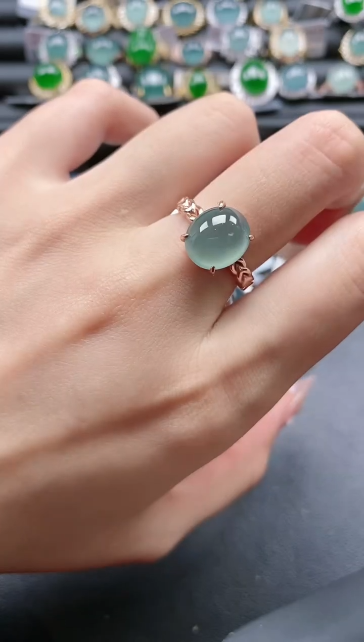 【闪购商品】翡翠戒指银S925镶嵌51511