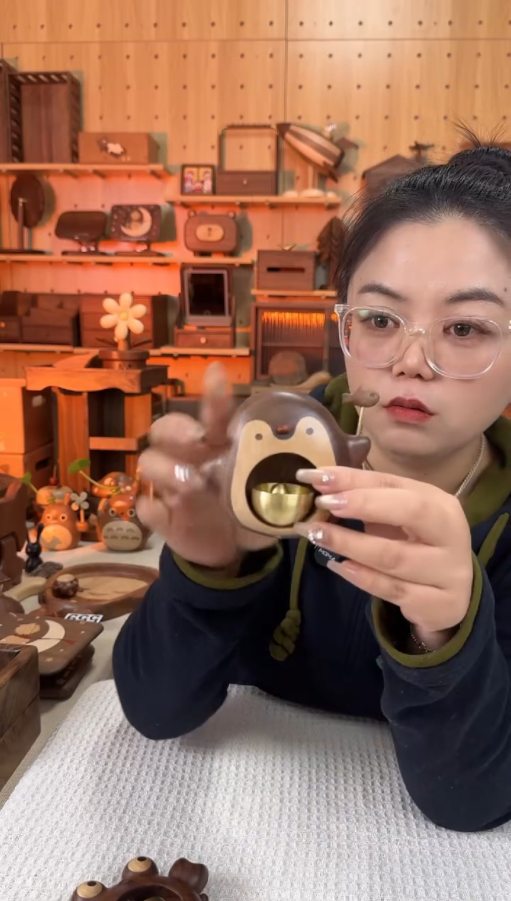 木北美黑胡桃企鹅门铃