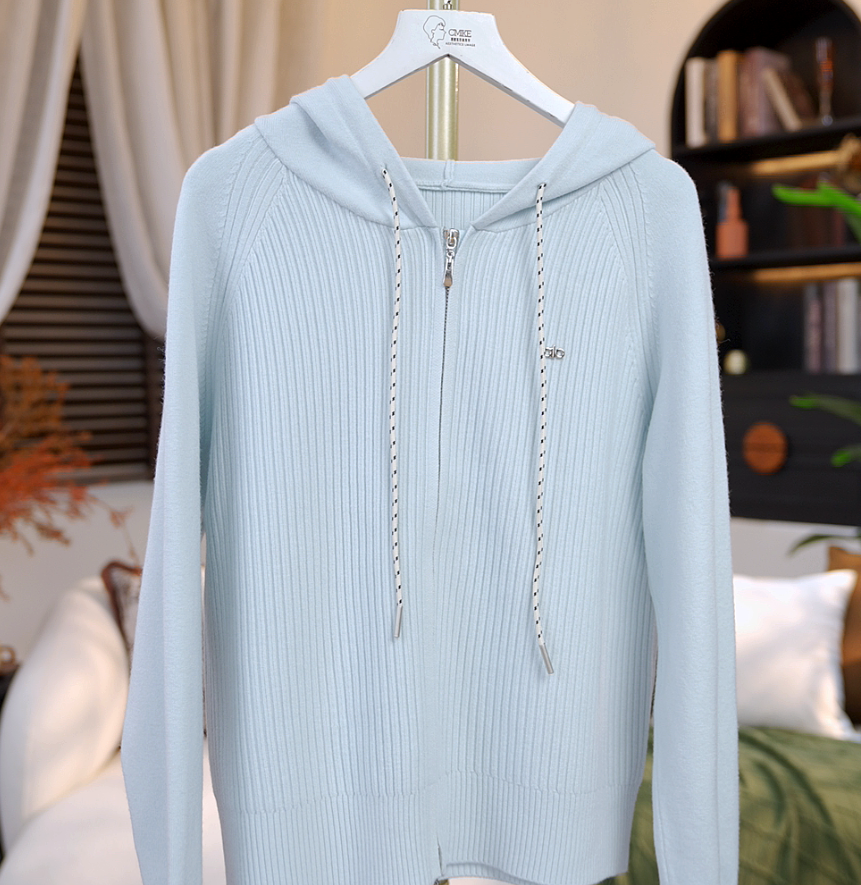 【橙蜜客】轻绒连帽 休闲通勤百搭带帽针织毛衫2554M000717