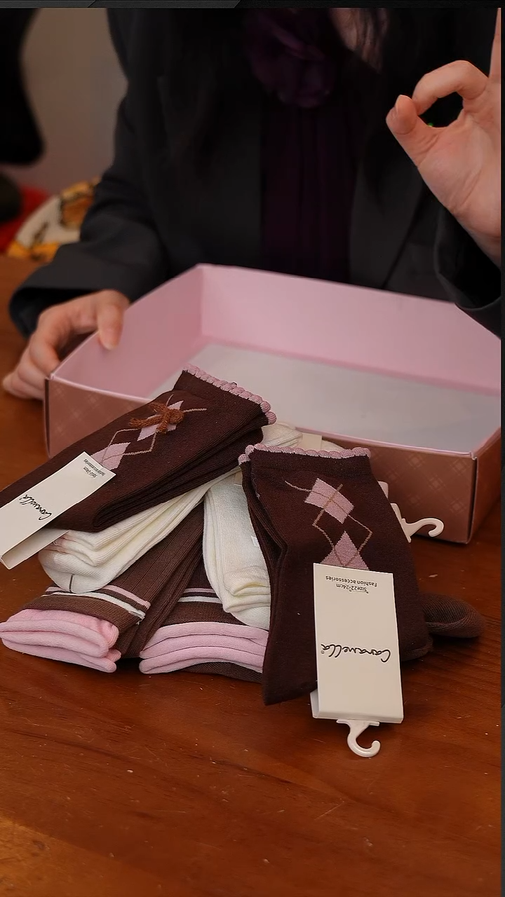 陶11-玫瑰可露丽中筒女袜12双【CF5849】