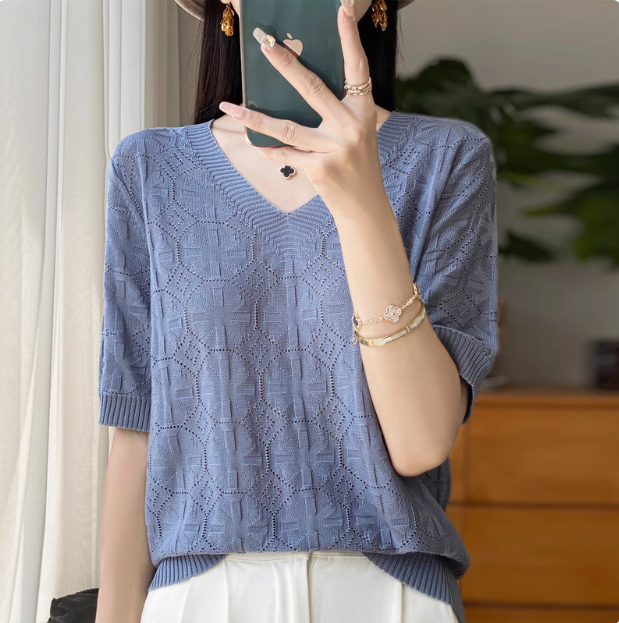 100天丝莱赛尔百搭时尚宽松短袖