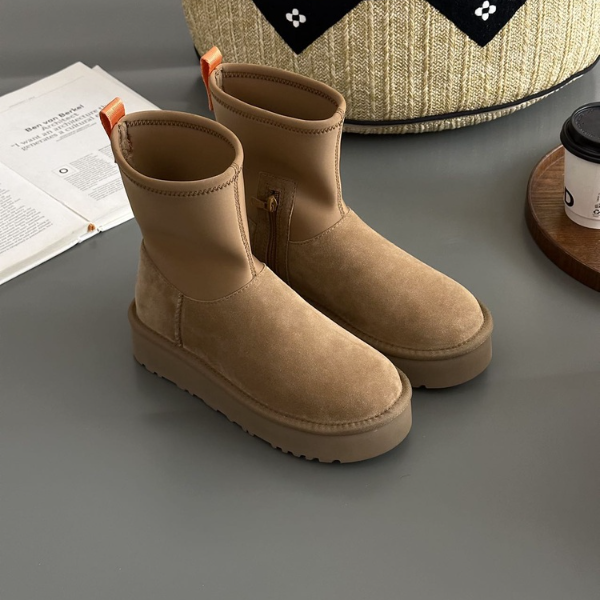 兄妹【厚底铅笔靴】2023冬季新款时尚保暖中筒网红铅笔靴