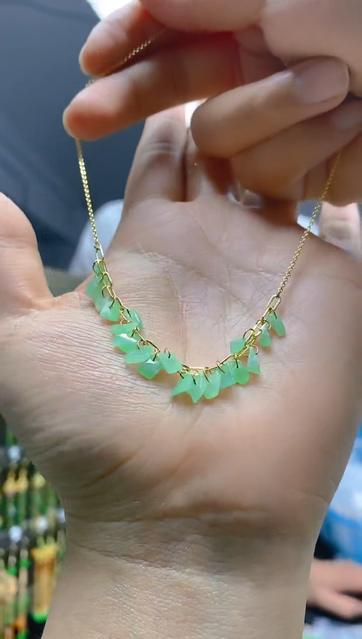 【闪购商品】翡翠耳饰合金0160翡翠锁骨链