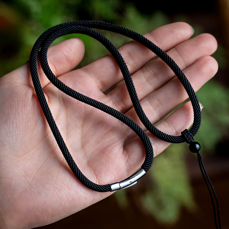 非金属布艺加粗玉佩项链玉佛吊坠绳简约大气可调节编织配绳