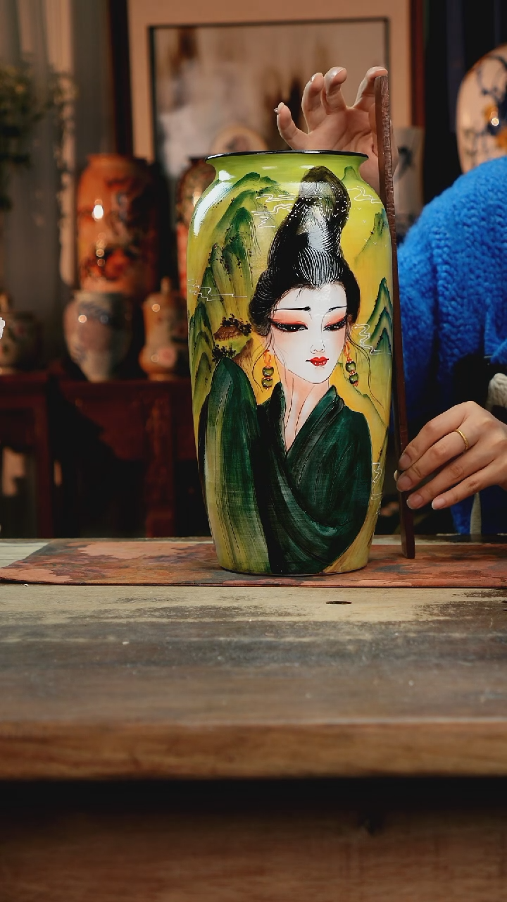 【闪购商品】瓷片景德镇纯手工釉下彩精品花瓶