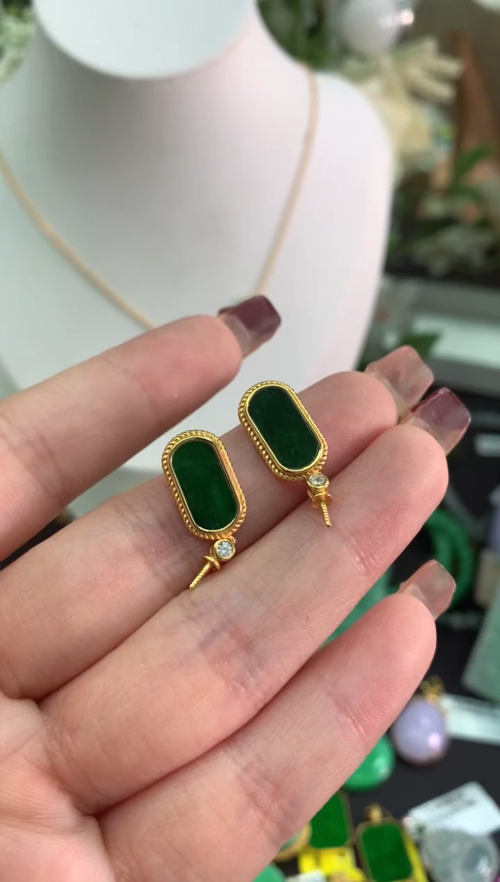 【闪购商品】翡翠吊坠(不含链)银S925镶嵌一对发货