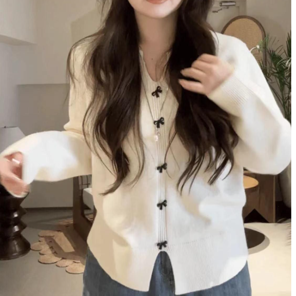 3687大码女装2025春季新款松弛感显瘦宽松别致休闲内搭长袖针织衫