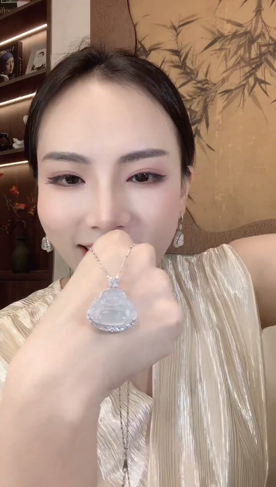翡翠18K金镶嵌吊坠(不含链)A60 多样性发一件