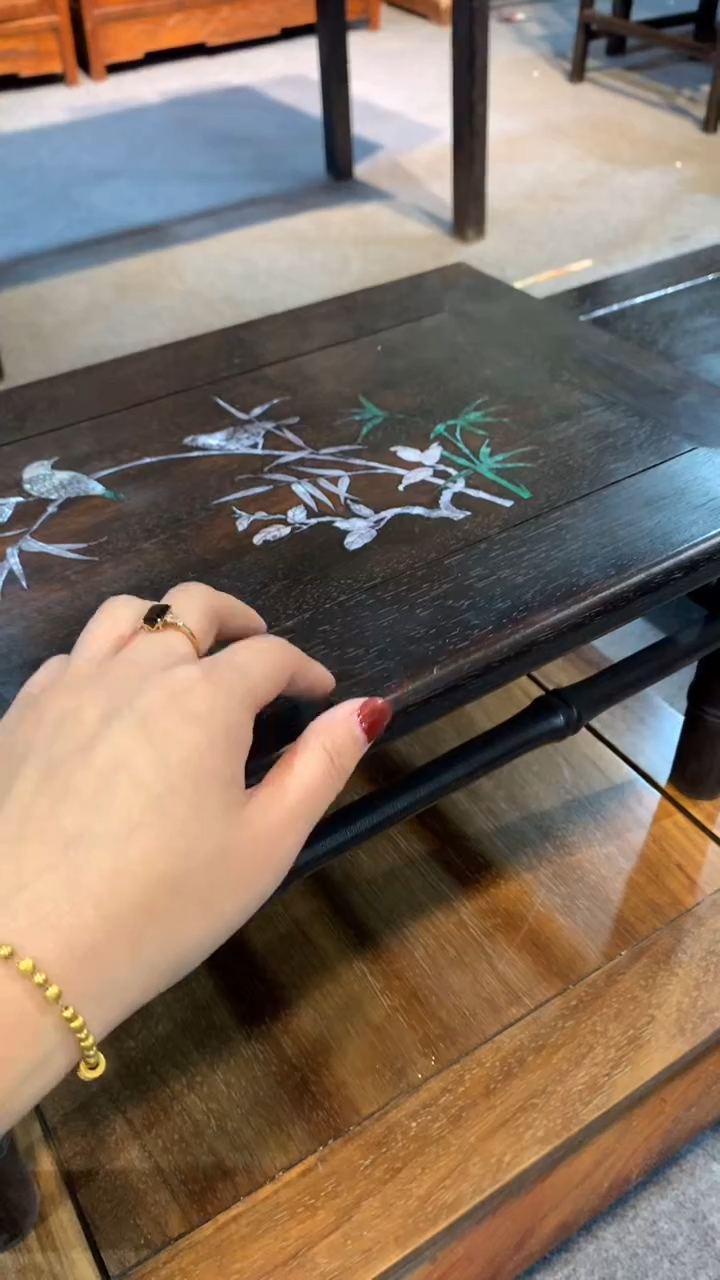 木福利           镶嵌竹节小桌