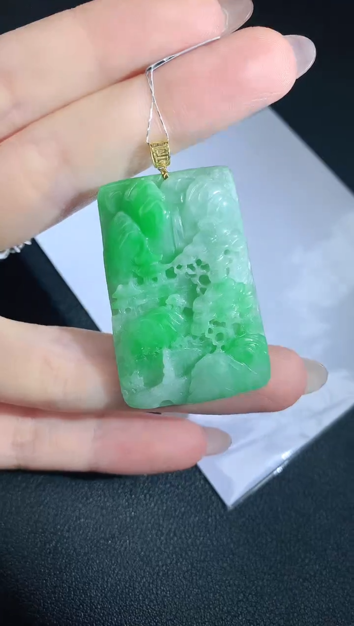 【闪购商品】翡翠颈饰18K金镶嵌赠礼盒证书 珍珍