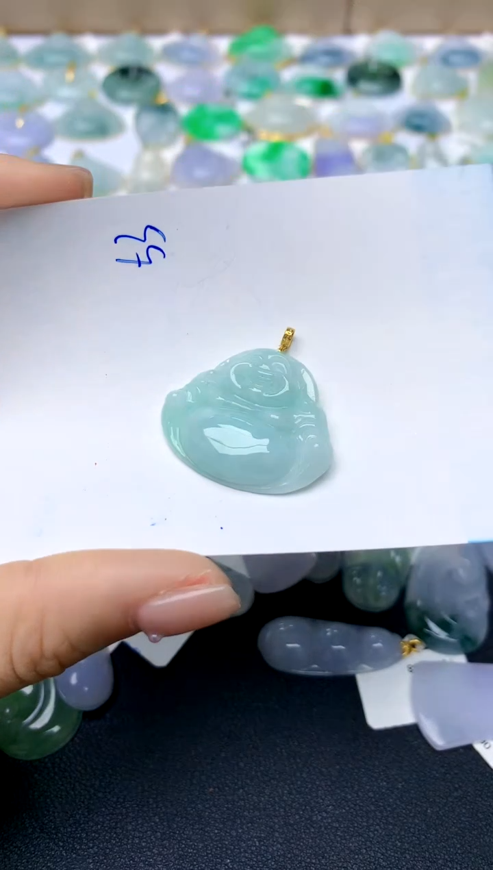【闪购商品】翡翠颈饰18K金镶嵌53天然A货翡翠