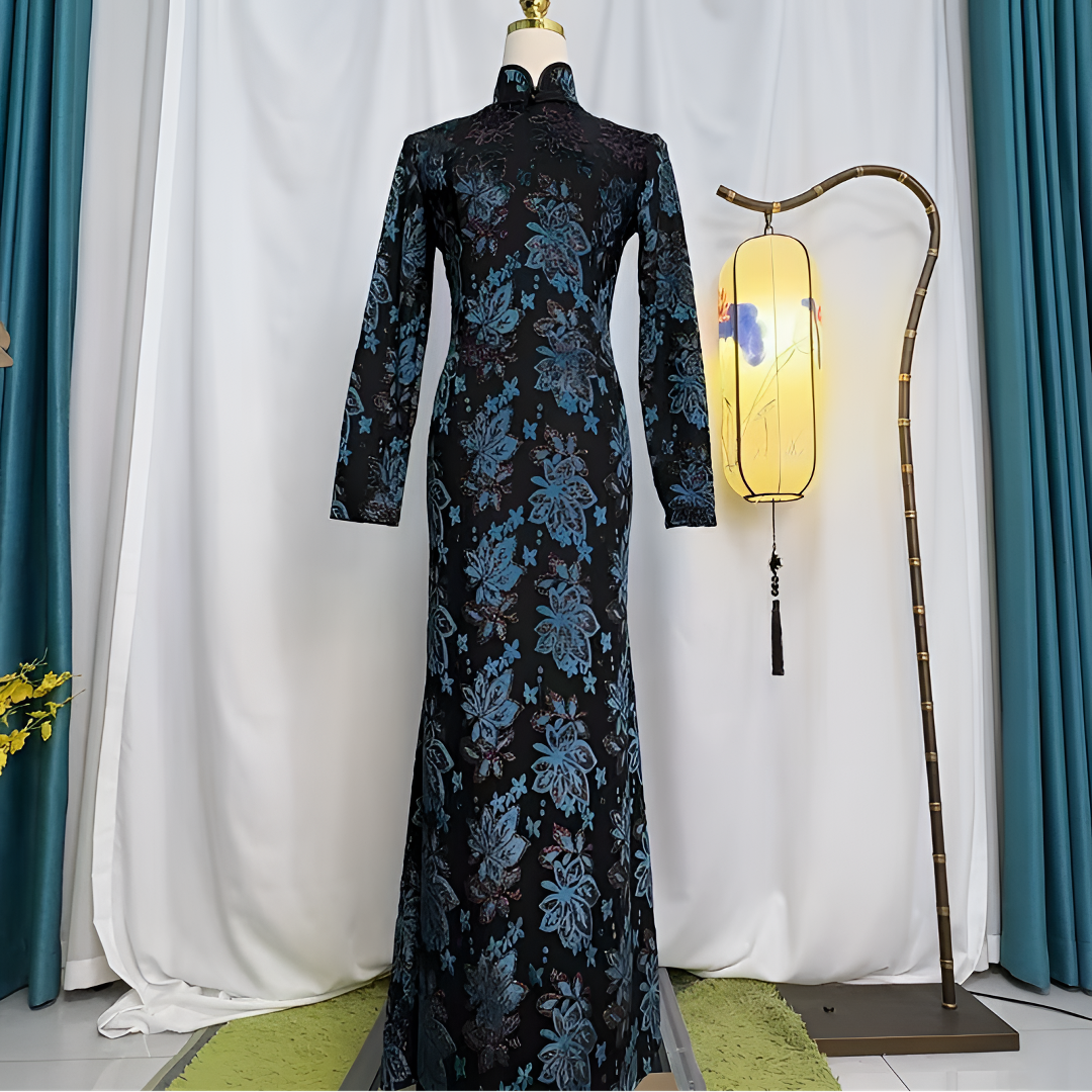 编码033 【绝代佳人】2025春季新年款气质时尚复古长款鱼尾裙