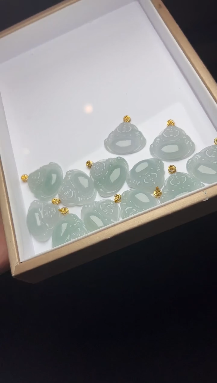 翡翠18K金镶嵌颈饰YM96-1-2佛公多样性发1件