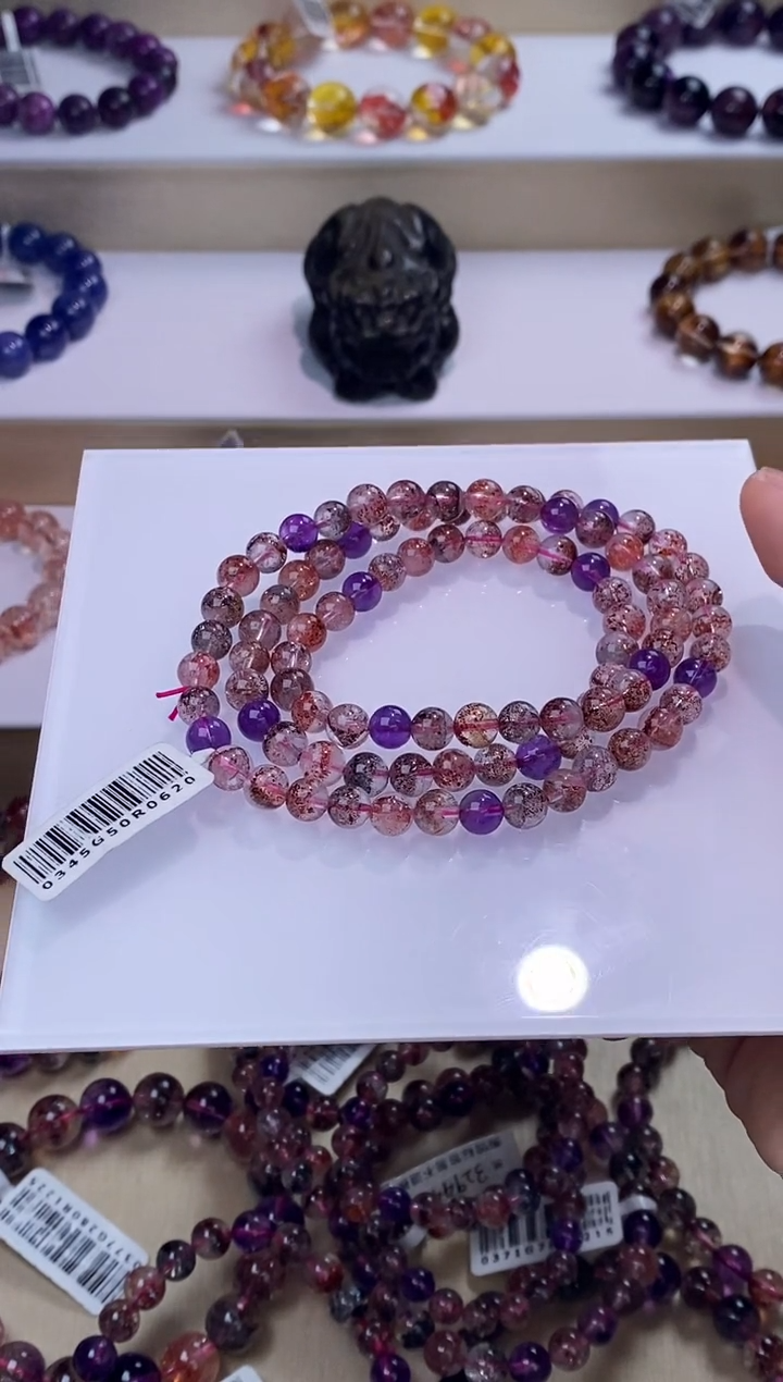 【闪购商品】水晶手链未镶嵌黑加仑超七多圈6m+