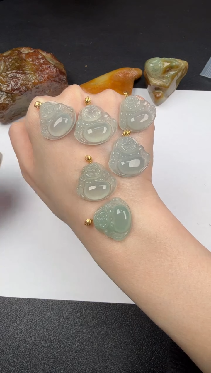 吊坠(不含链)18K金镶嵌翡翠翡翠饰品（多样性发货一件）-68