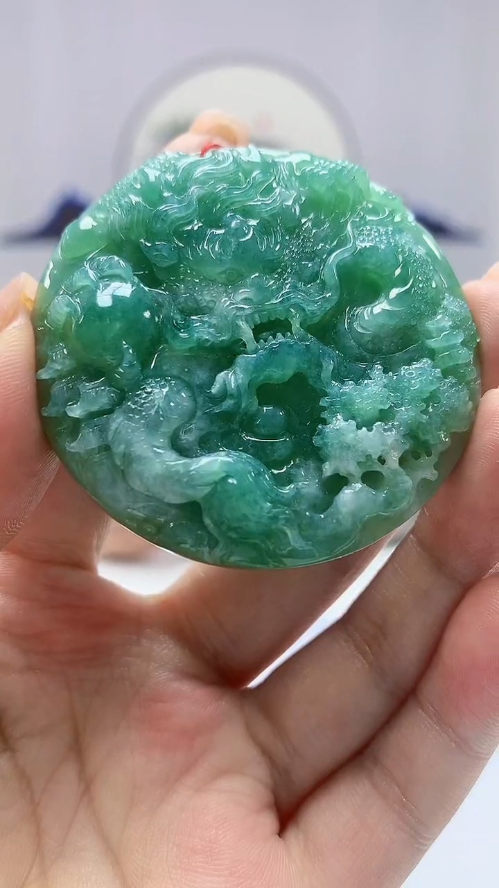 【闪购商品】定制翡翠未镶嵌4852ms-毛货挂件赠珠链261