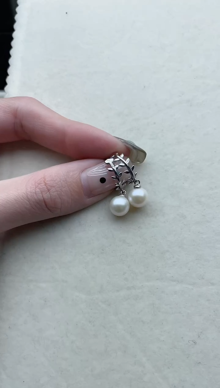 【闪购商品】淡水珍珠耳扣银S925镶嵌Y62