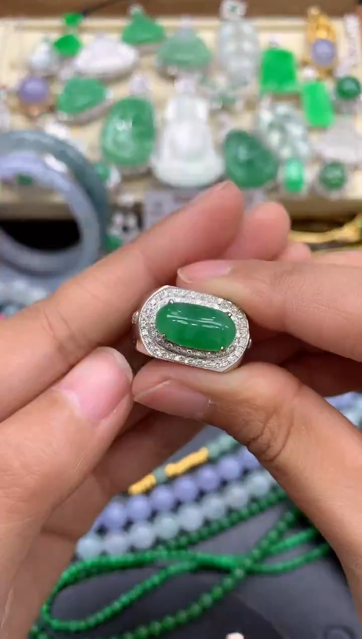 【闪购商品】翡翠戒指18K金镶嵌320 -中国好珍宝