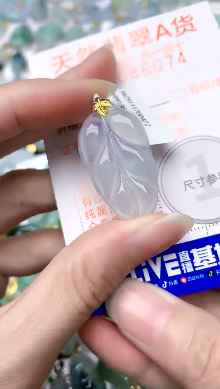 颈饰18K金镶嵌翡翠天然A货翡翠