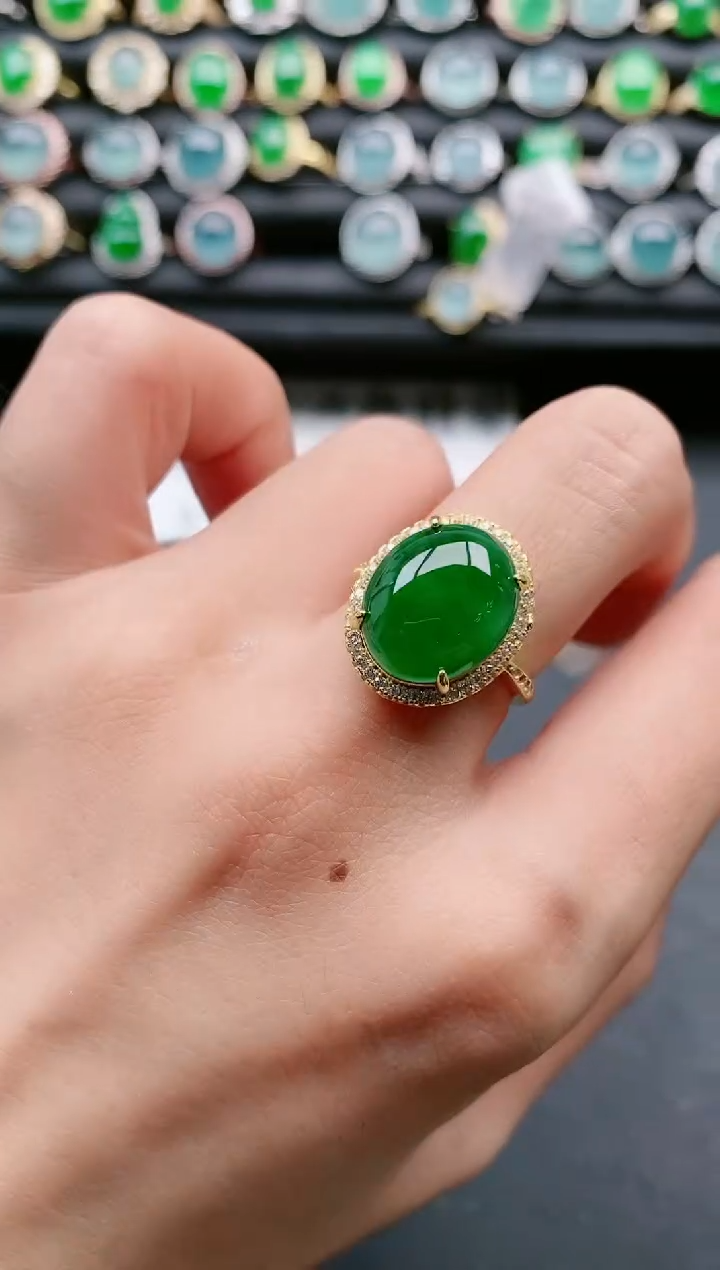 【闪购商品】翡翠戒指银S925镶嵌1111111