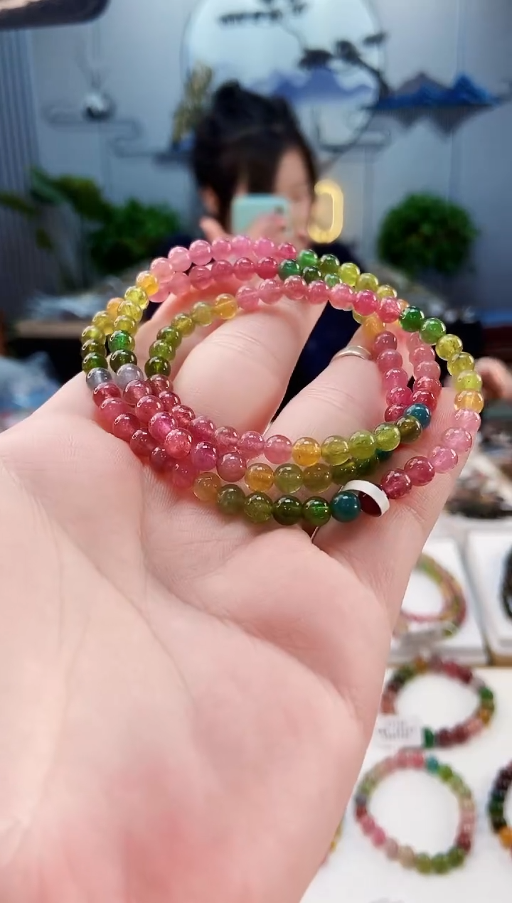 【闪购商品】碧玺手链未镶嵌G2340三圈颜色微差发1