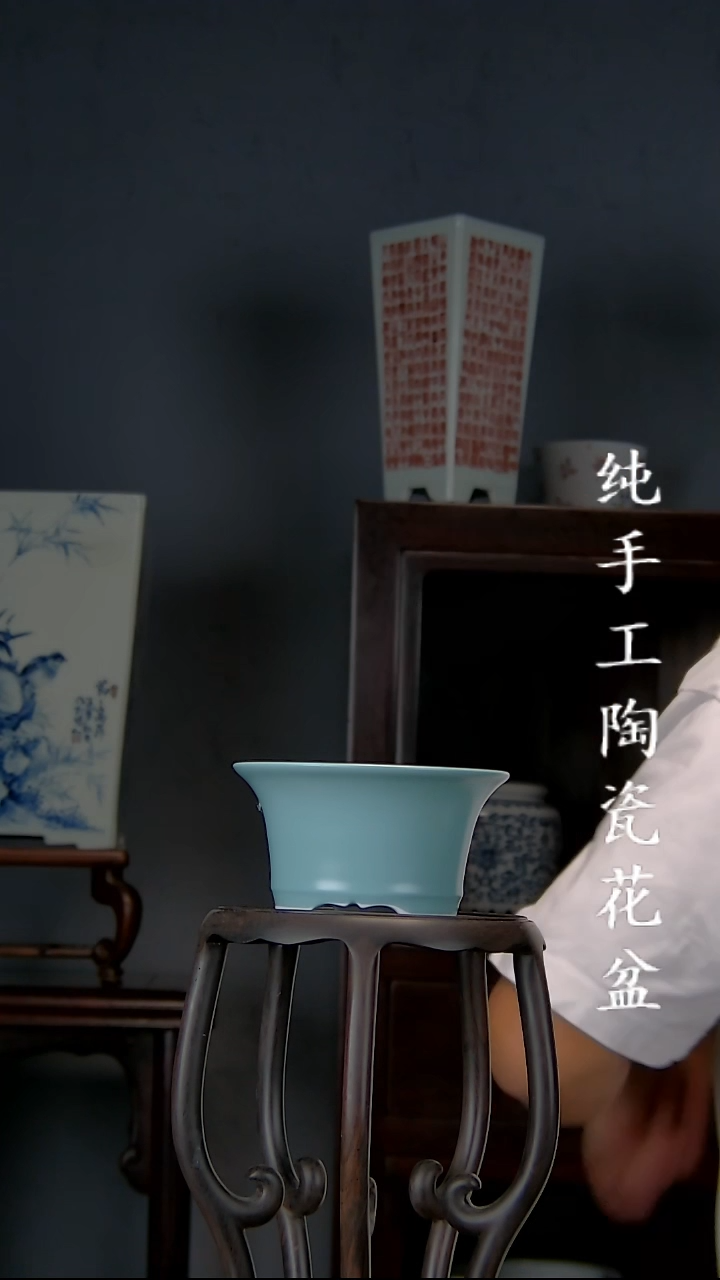 景德镇陶瓷 手工花盆