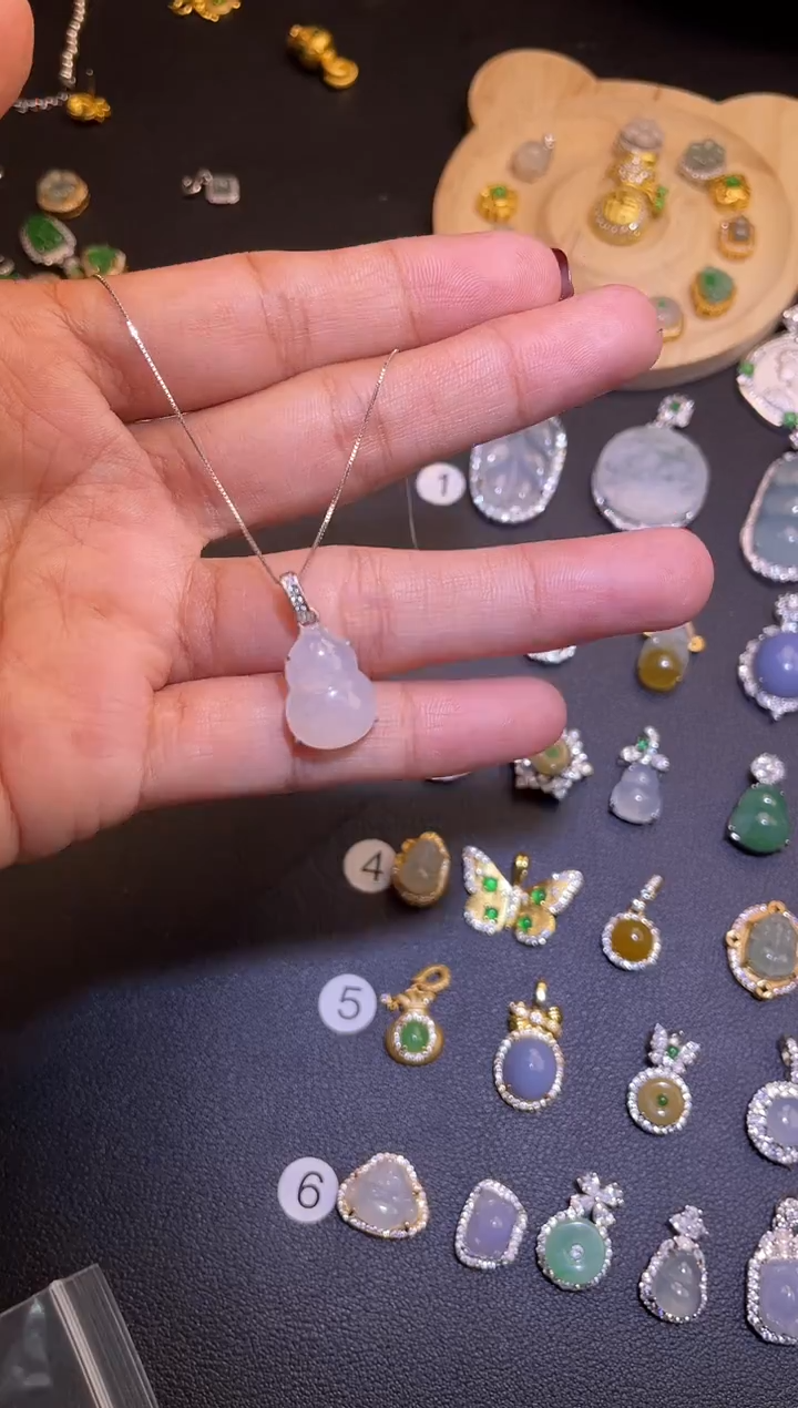 吊坠(不含链)银S925镶嵌翡翠1