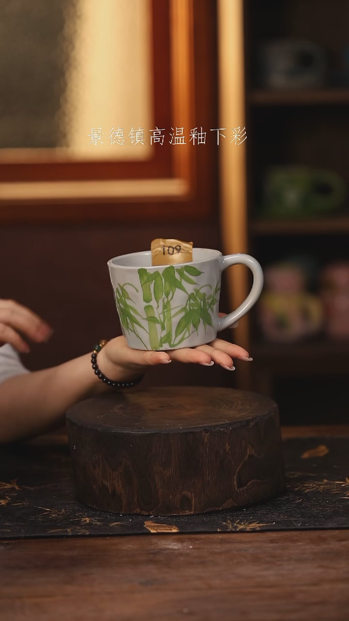 陶瓷 景德镇高温釉下手绘陶瓷@L109@