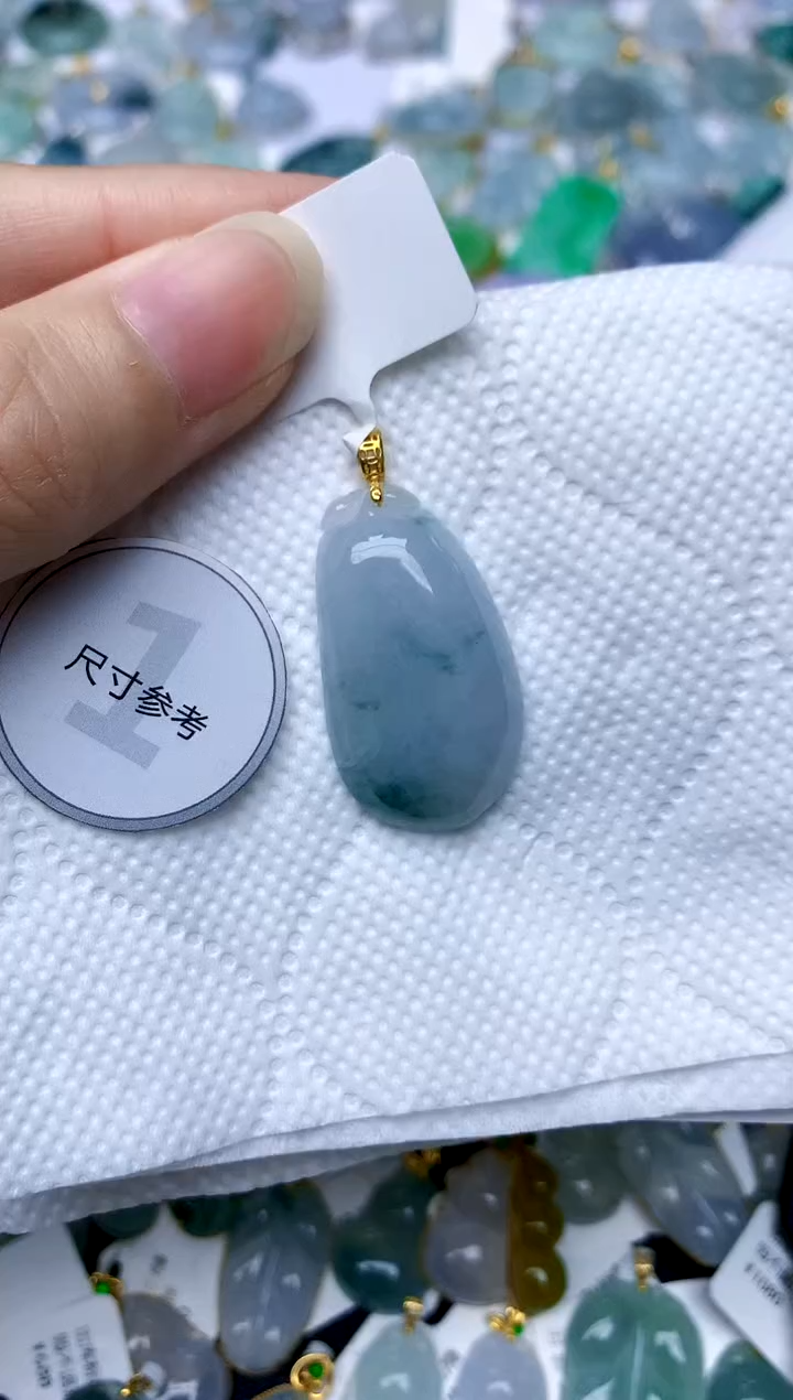 颈饰银S925镶嵌翡翠天然A货翡翠