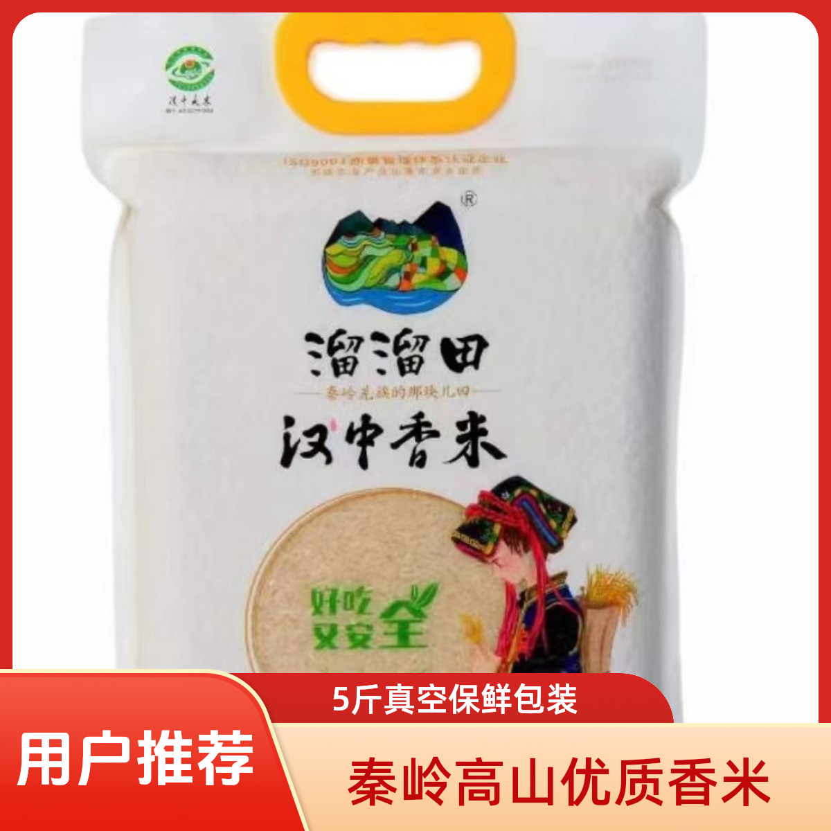 汉中秦岭高山种植优质精选绿色香米长粒籼稻5斤绿色大米真空