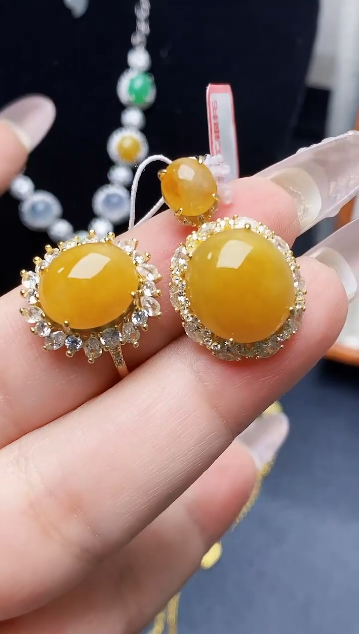 银S925镶嵌戒指翡翠0161