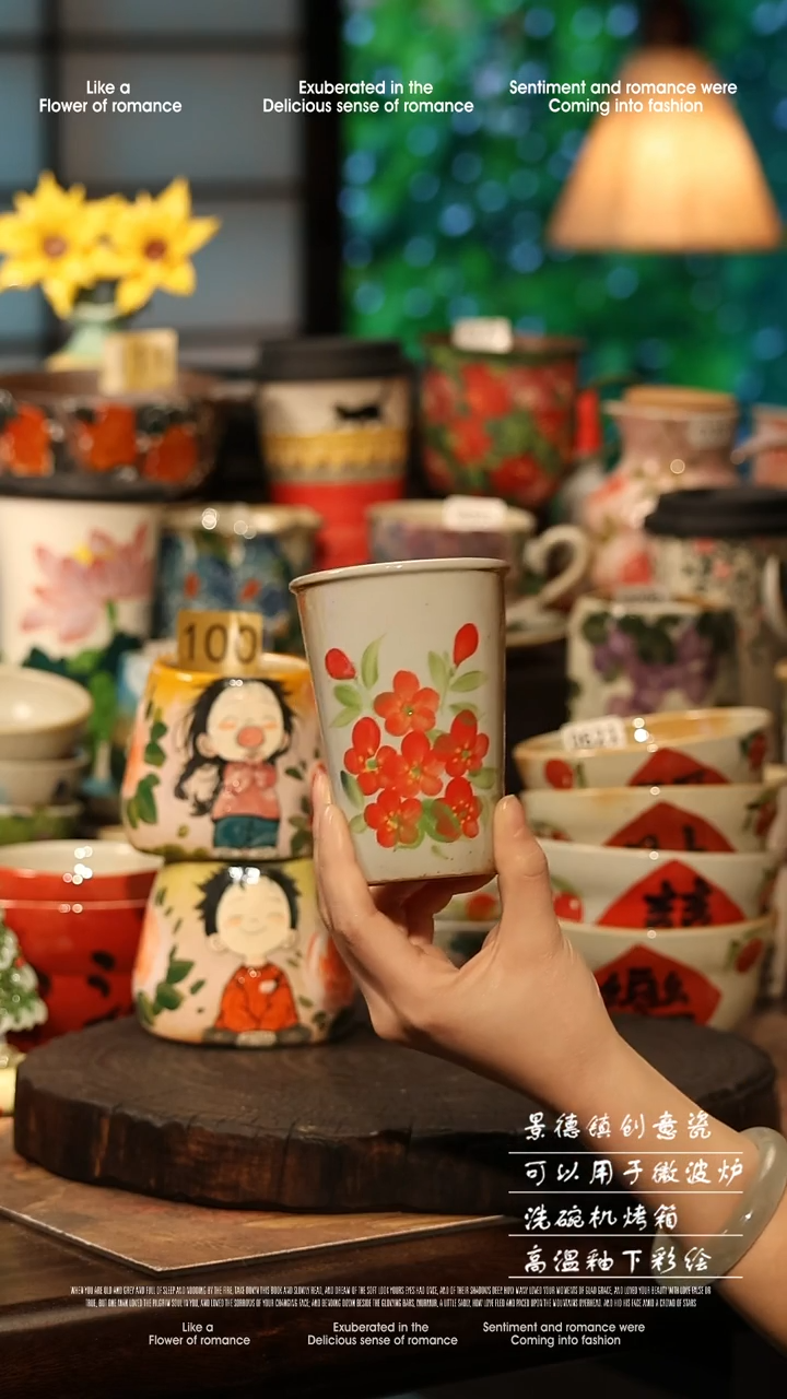 陶瓷景德镇高温釉下彩手工手绘款式