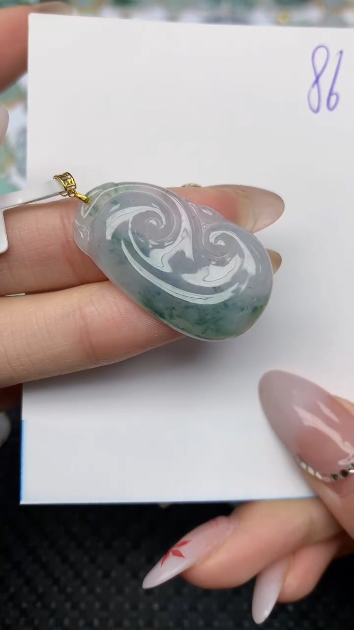 【闪购商品】翡翠颈饰18K金镶嵌天然翡翠A货