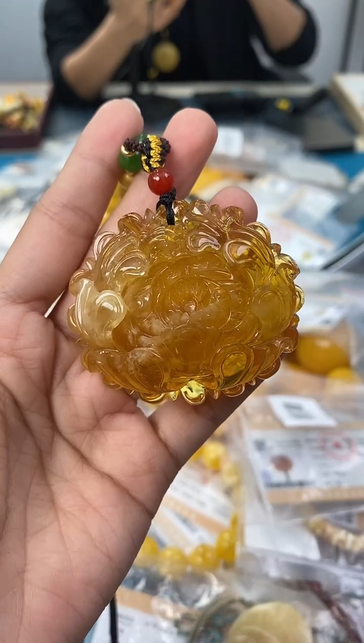 【闪购商品】琥珀裸石未镶嵌天然琥珀蜜蜡牡丹花