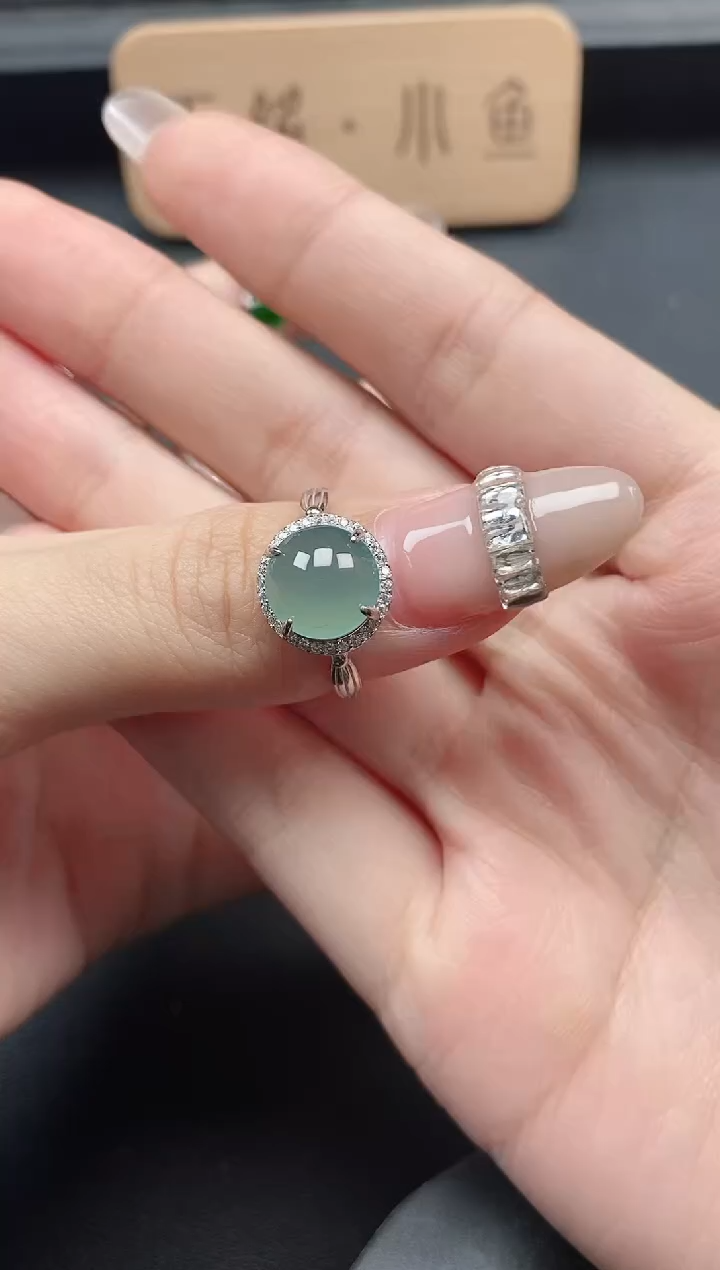 银S925镶嵌戒指翡翠51511