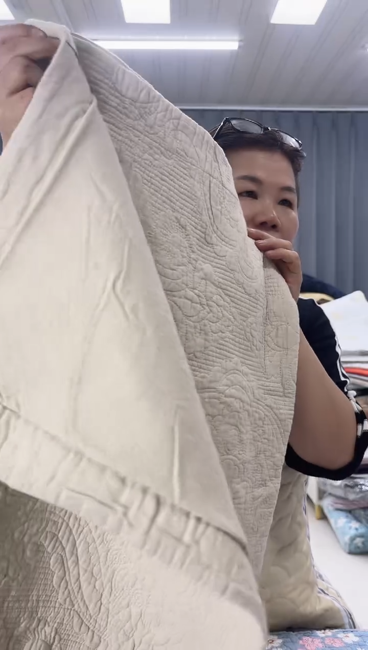 棉米色万年青纯棉枕套一对