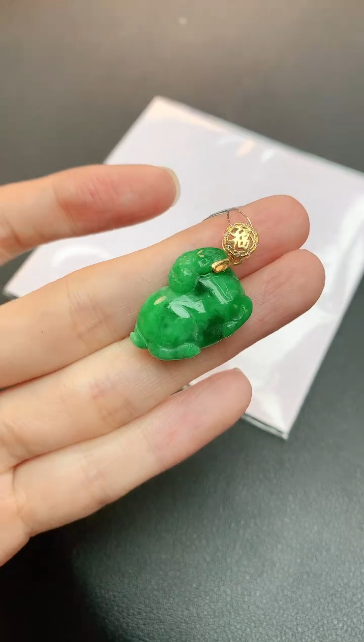 【闪购商品】翡翠颈饰18K金镶嵌赠礼盒证书 小君