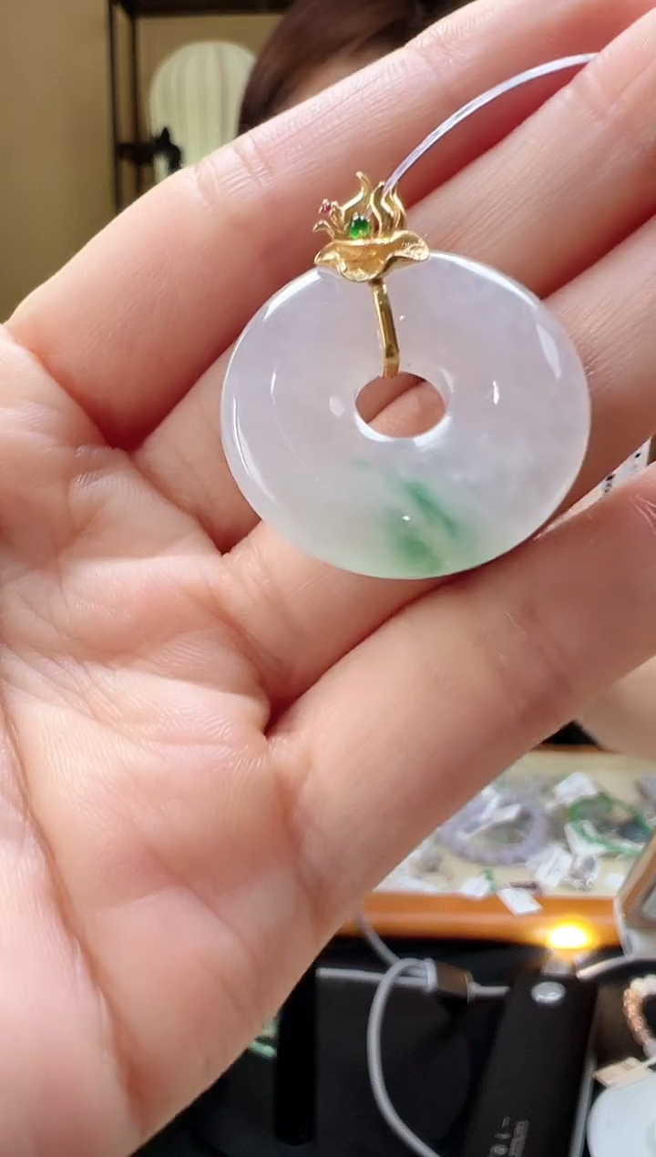 翡翠18K金镶嵌颈饰DFZ0414-101