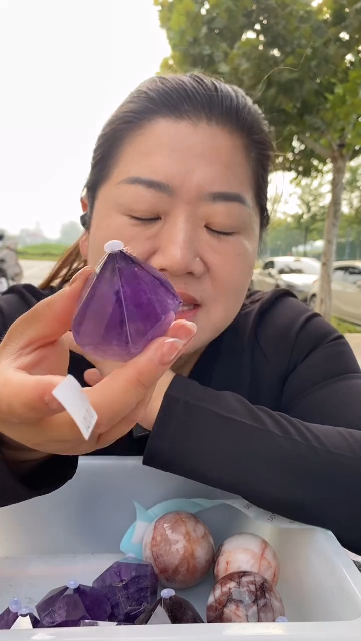 未镶嵌珠宝半成品水晶紫水晶柱子D101
