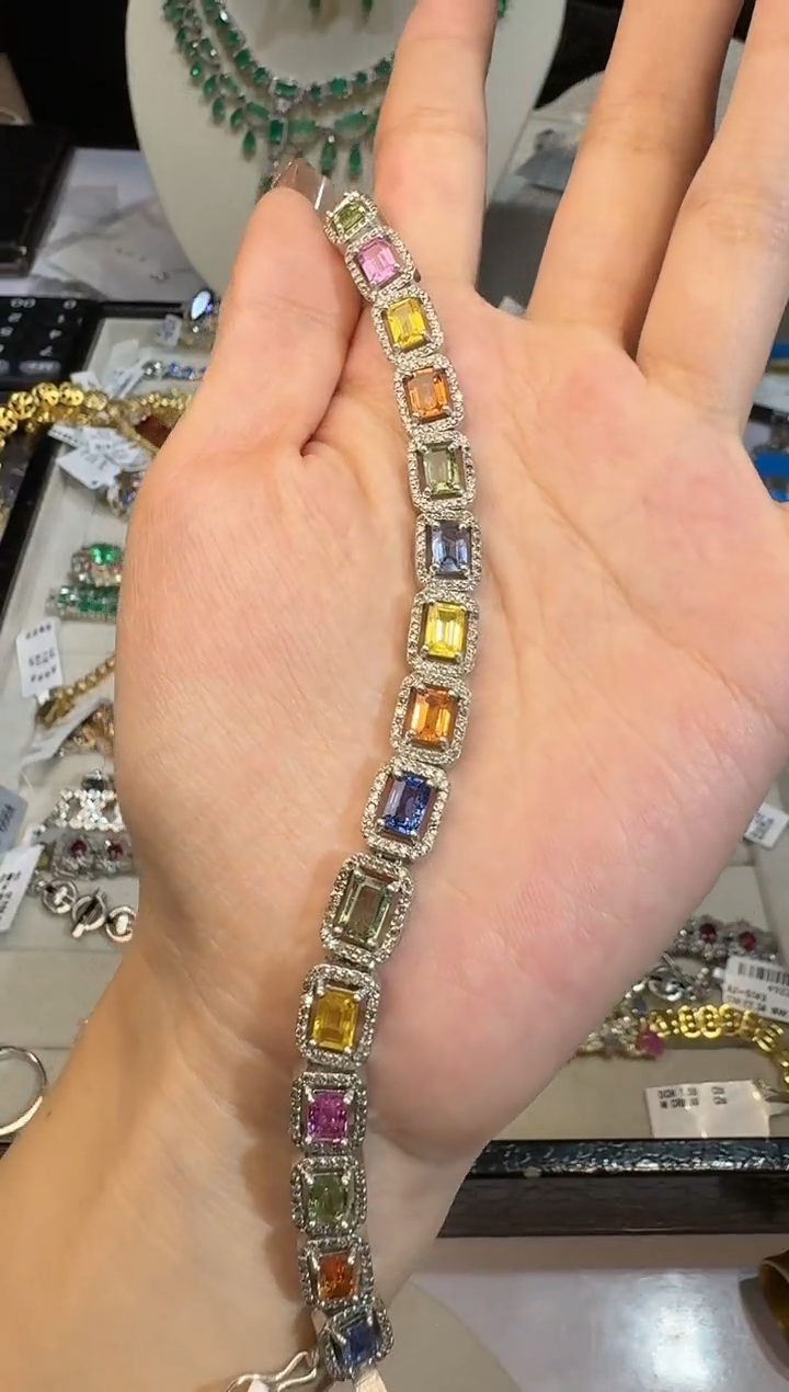 【闪购商品】定制蓝宝石手链未镶嵌手链