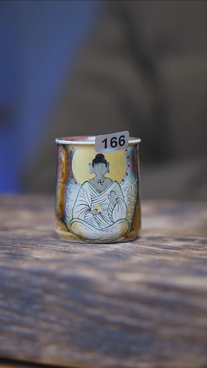 【闪购商品】166景德镇手绘无相佛窑变杯