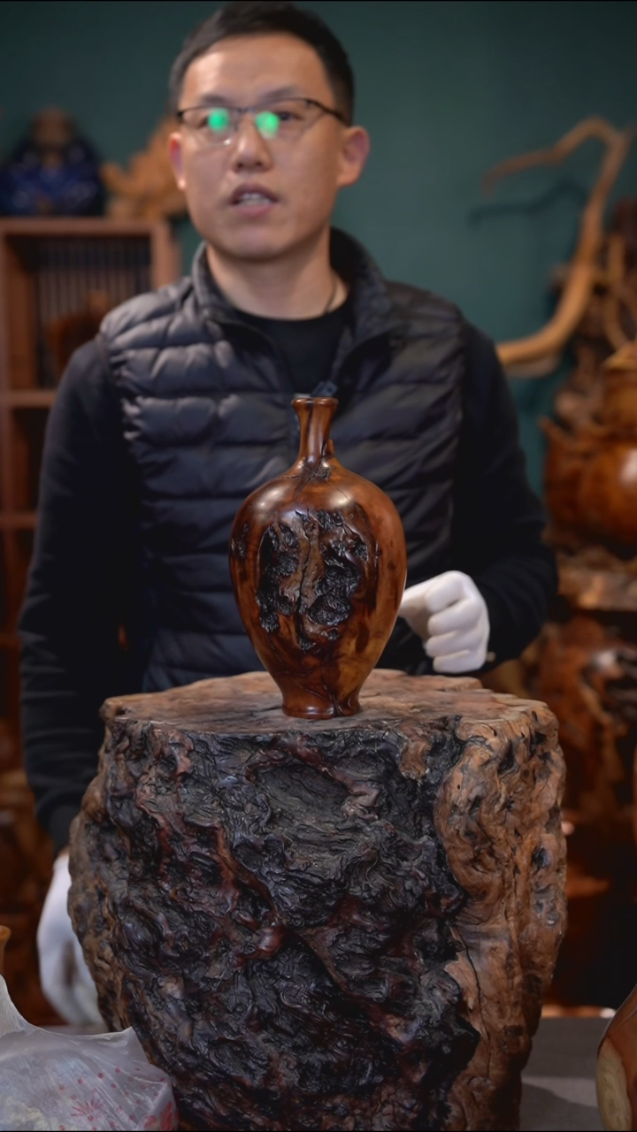 枣木雷击枣木富贵瓶