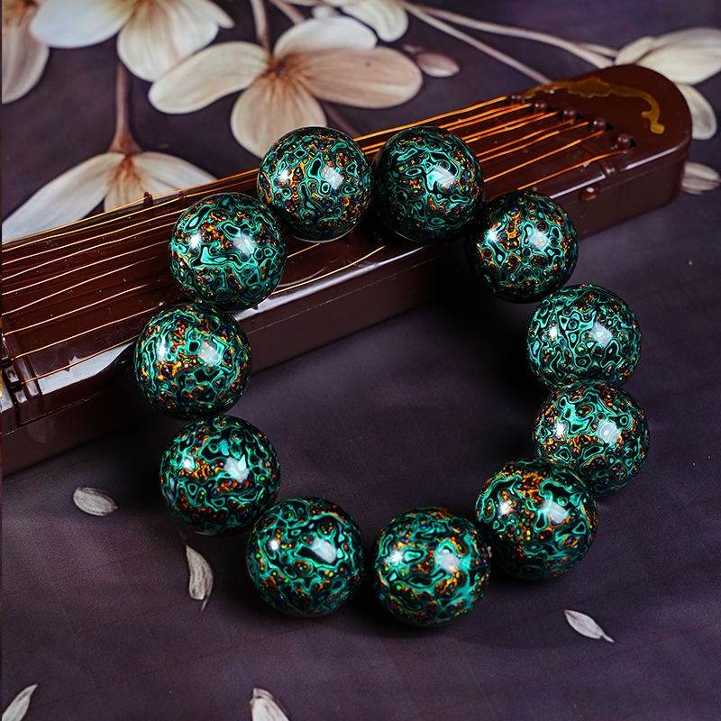 青云大漆2.0极光绿变彩手串