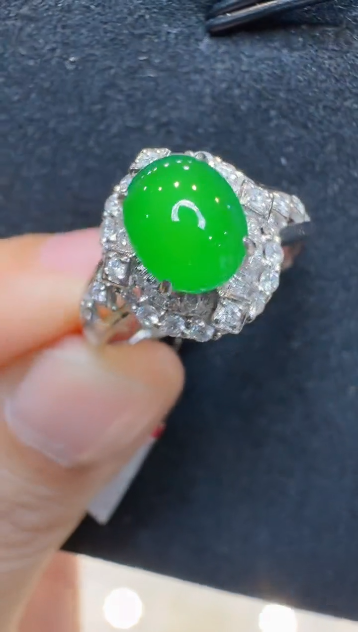 18K金镶嵌戒指翡翠多样性团购发一件