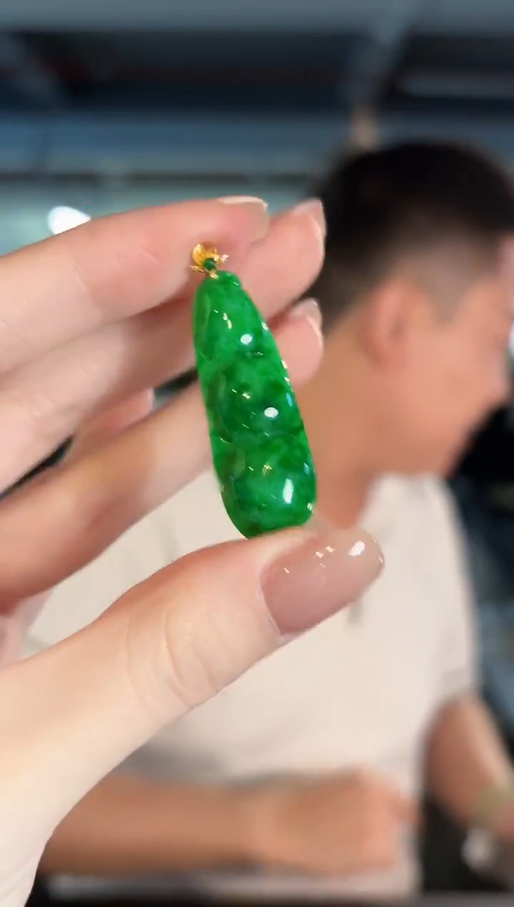吊坠(不含链)18K金镶嵌翡翠 缅甸A货/支持复检/一件