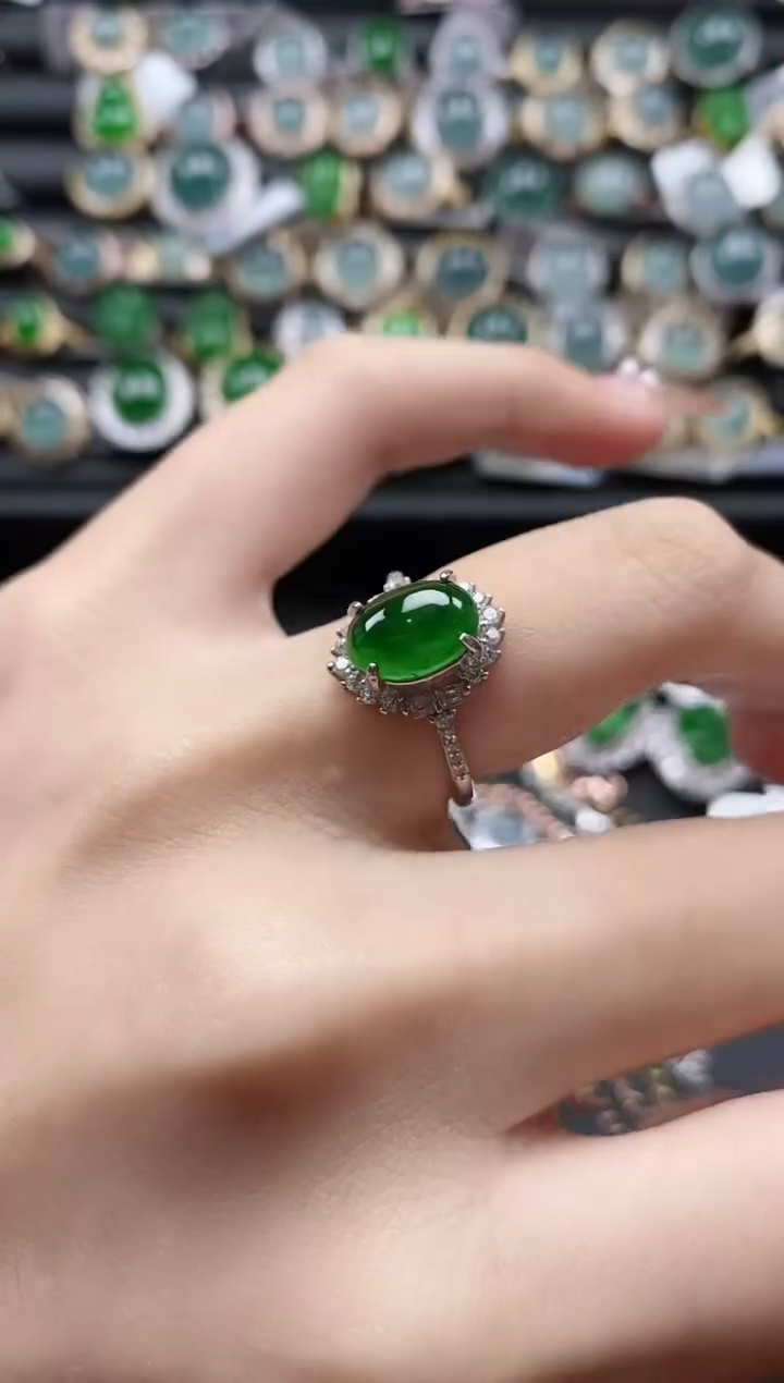 【闪购商品】翡翠戒指银S925镶嵌51511